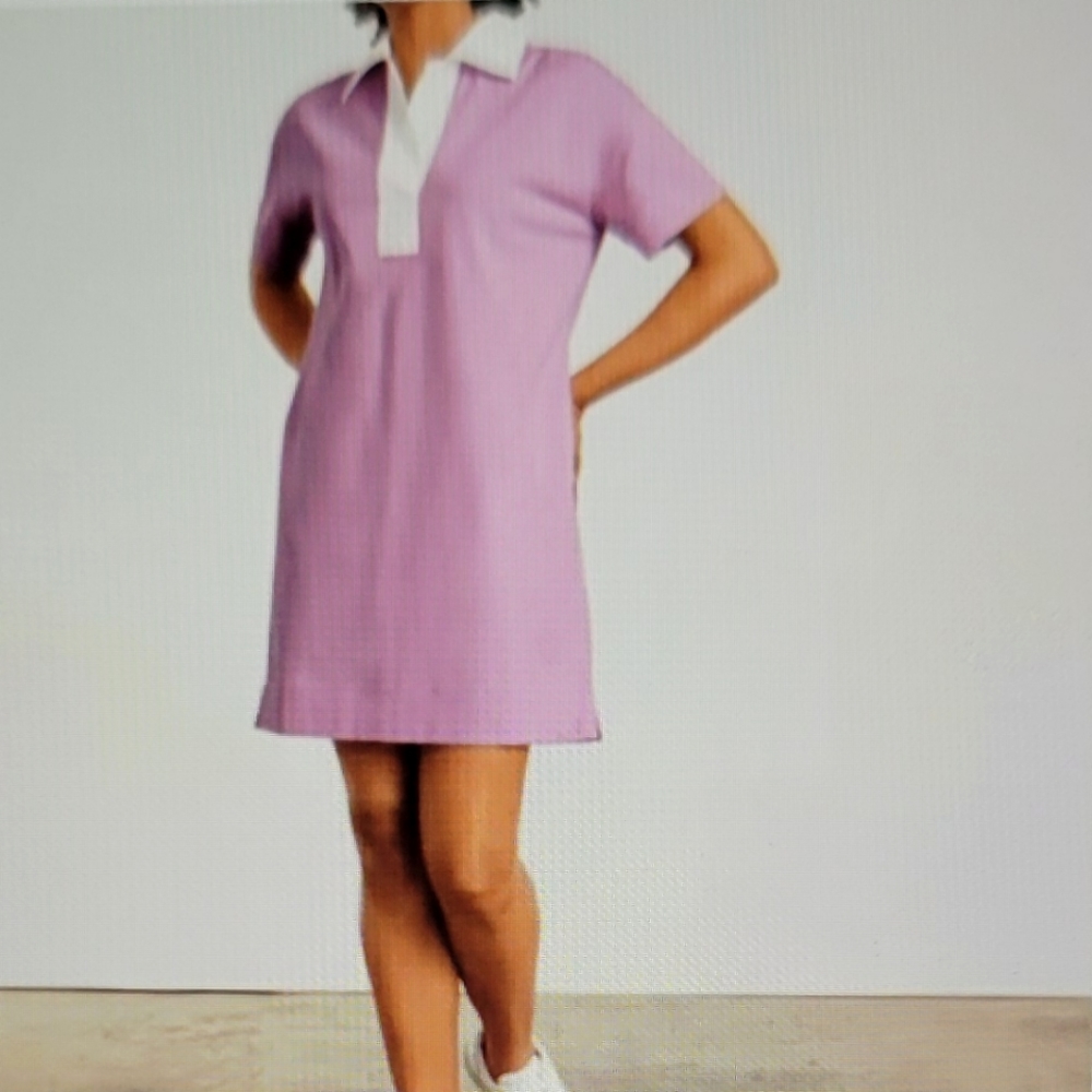 Everlane Pink Shift Polo Logo Mini Short Sleeves Dress Size S